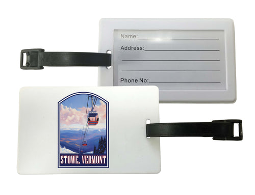 Stowe Mountain Vermont Design B Souvenir Luggage Tag 2-Pack