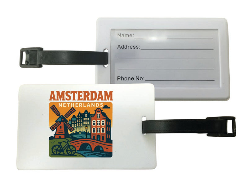 Amsterdam Netherlands Vintage Design Souvenir Luggage Tag 