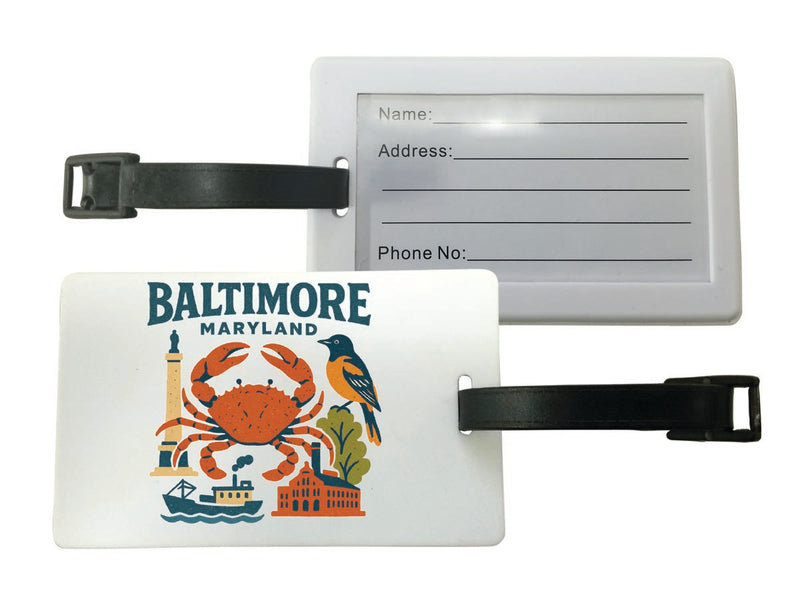 Baltimore Maryland Vintage Design Souvenir Luggage Tag 