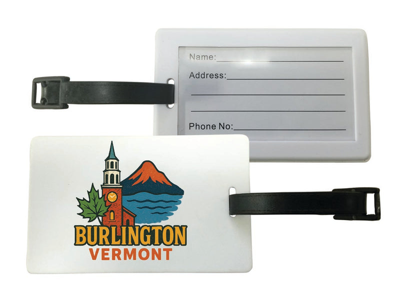 Burlington Vermont Vintage Design Souvenir Luggage Tag 