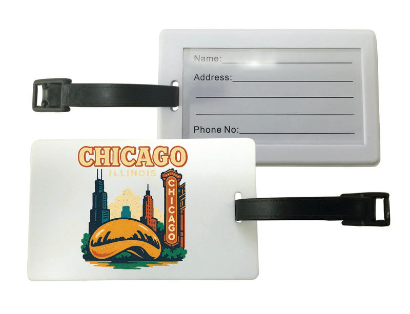 Chicago Illinois Vintage Design Souvenir Luggage Tag 