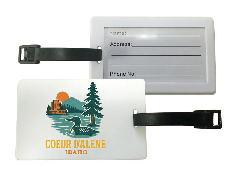 Coeur D'Alene Idaho Vintage Design Souvenir Luggage Tag 