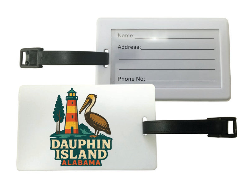 Dauphin Island Alabama Vintage Design Souvenir Luggage Tag 