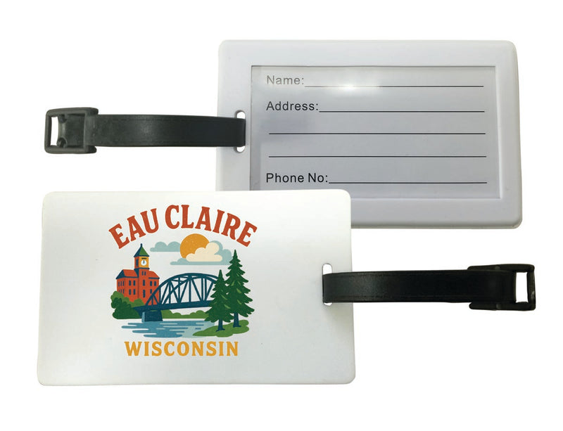 Eau Claire Wisconsin Vintage Design Souvenir Luggage Tag 