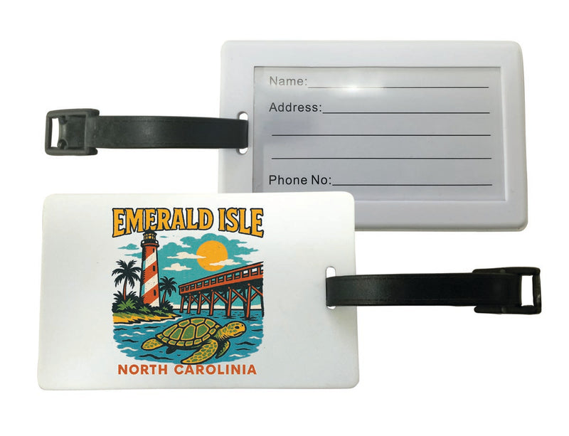 Emerald Isle North Carolina Vintage Design Souvenir Luggage Tag 