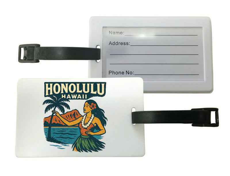 Honolulu Hawaii Vintage Design Souvenir Luggage Tag 