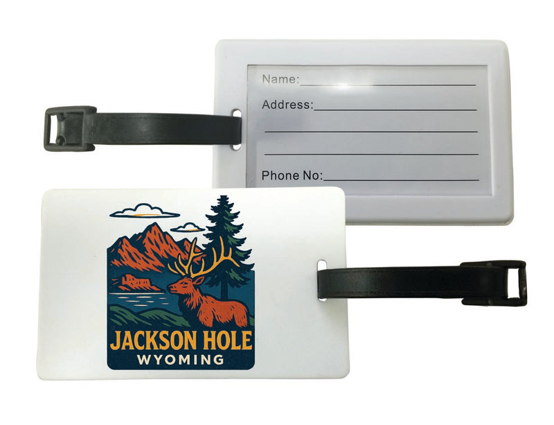 Jackson Hole Wyoming Vintage Design Souvenir Luggage Tag 