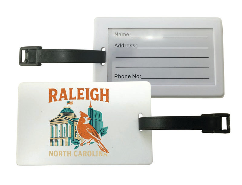 Raleigh North Carolina Vintage Design Souvenir Luggage Tag 