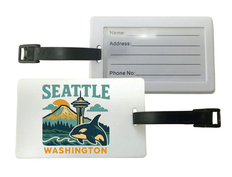 Seattle Washington Vintage Design Souvenir Luggage Tag 