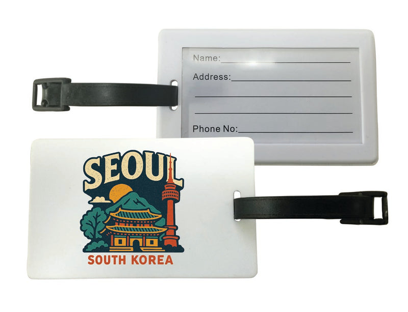 Seoul South Korea Vintage Design Souvenir Luggage Tag 