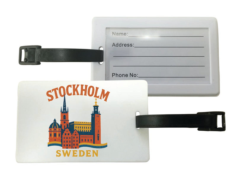 Stockholm Sweden Vintage Design Souvenir Luggage Tag 