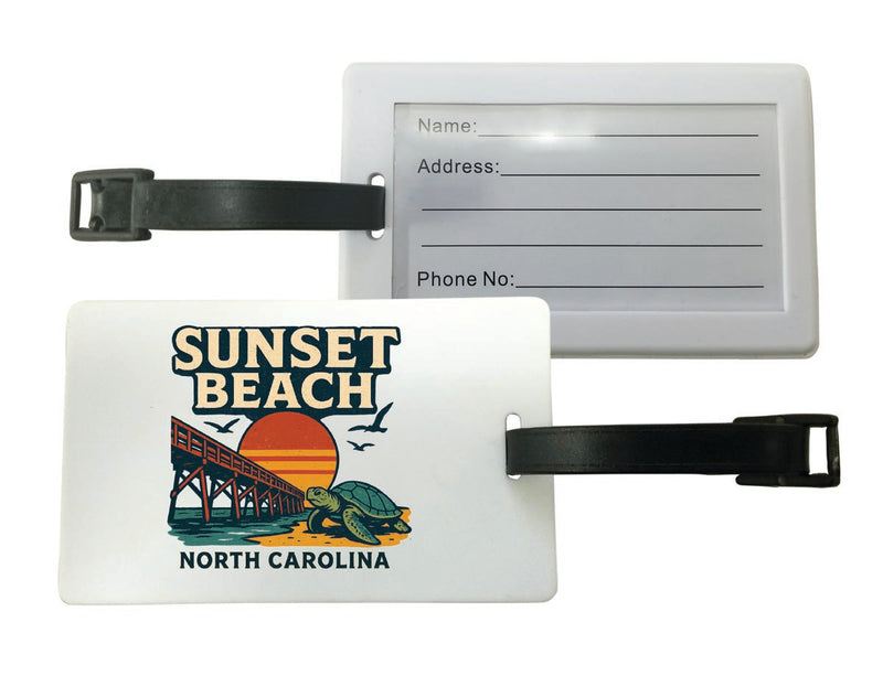 Sunset Beach North Carolina Vintage Design Souvenir Luggage Tag 