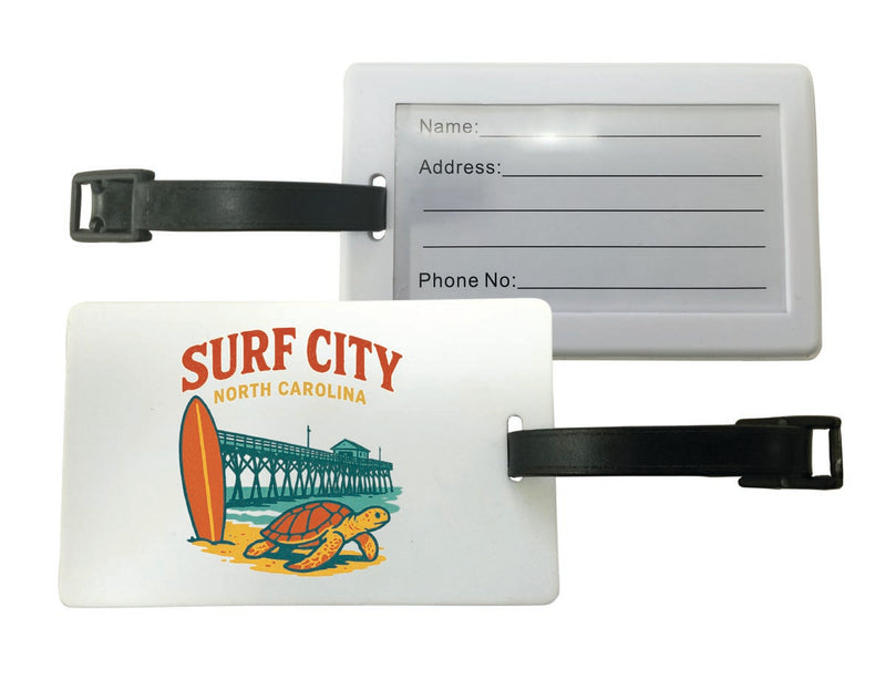 Surf City North Carolina Vintage Design Souvenir Luggage Tag 