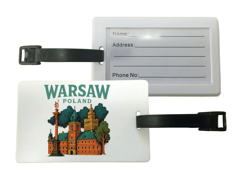 Warsaw Poland Vintage Design Souvenir Luggage Tag 