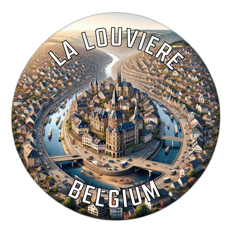 La Louviere Belgium Souvenir Die Cut Flat Magnet 6-Inch