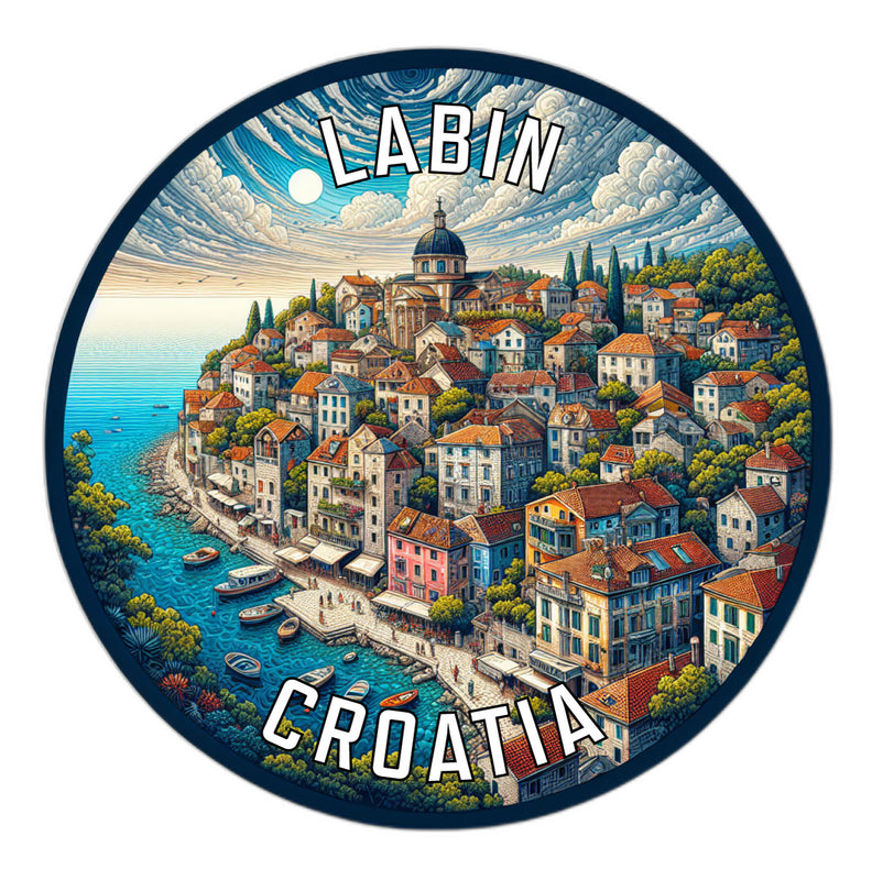 Labin Croatia Souvenir Die Cut Flat Magnet 4-Inch