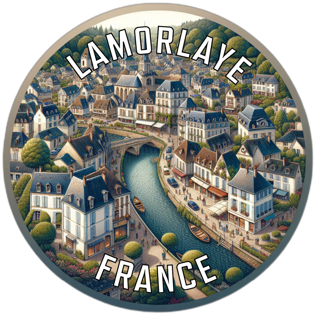 Lamorlaye France Souvenir Die Cut Flat Magnet 2-Inch