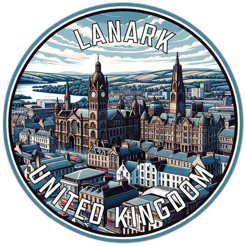 Lanark United Kingdom Souvenir Die Cut Flat Magnet 4-Inch