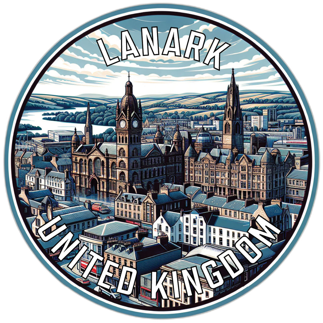 Lanark United Kingdom Souvenir Die Cut Flat Magnet 4-Inch