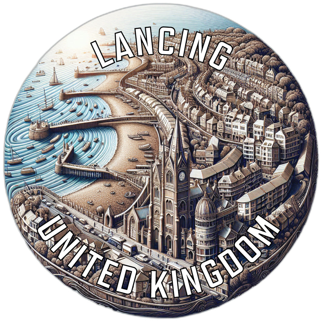 Lancing United Kingdom Souvenir Die Cut Flat Magnet 2-Inch