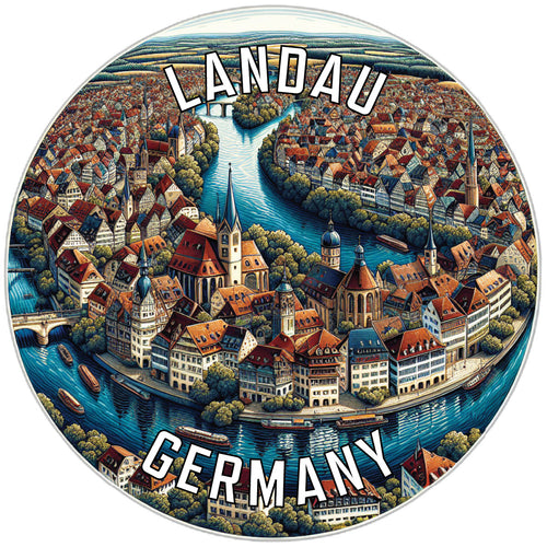 Landau Germany Souvenir Die Cut Flat Magnet 2-Inch