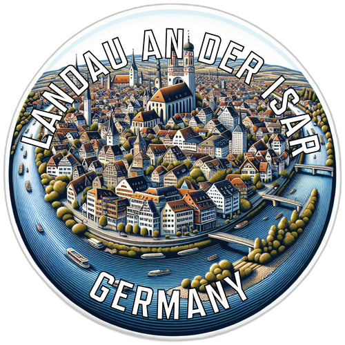 Landau an der Isar Germany Souvenir Die Cut Flat Magnet 4-Inch