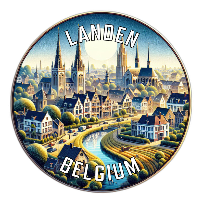 Landen Belgium Souvenir Die Cut Flat Magnet 2-Inch