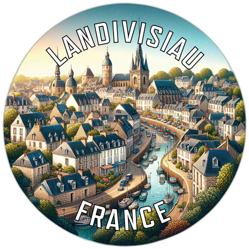 Landivisiau France Souvenir Die Cut Flat Magnet 4-Inch