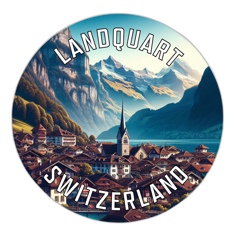Landquart Switzerland Souvenir Die Cut Flat Magnet 3-Inch