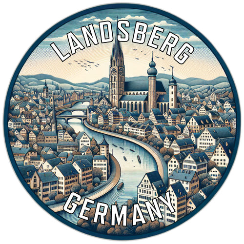Landsberg Germany Souvenir Die Cut Flat Magnet 2-Inch