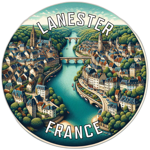 Lanester France Souvenir Die Cut Flat Magnet 2-Inch