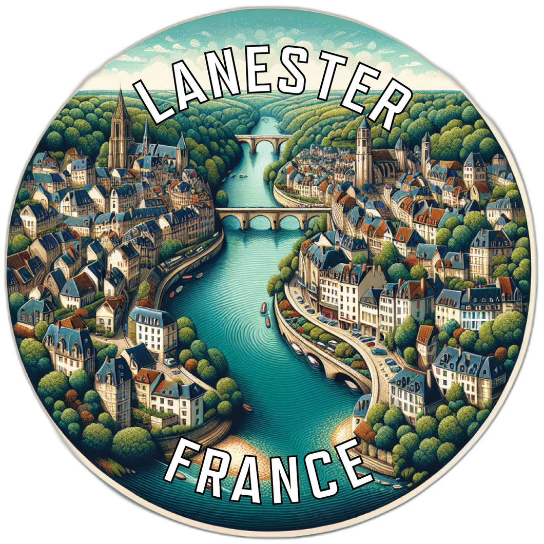 Lanester France Souvenir Die Cut Flat Magnet 2-Inch