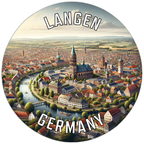 Langen Germany Souvenir Die Cut Flat Magnet 2-Inch