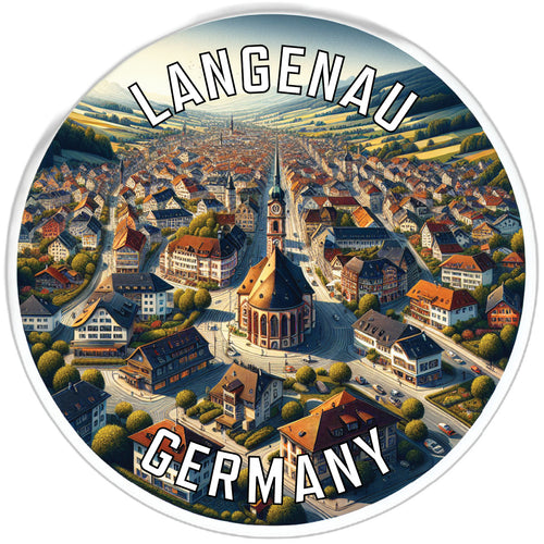 Langenau Germany Souvenir Die Cut Flat Magnet 2-Inch