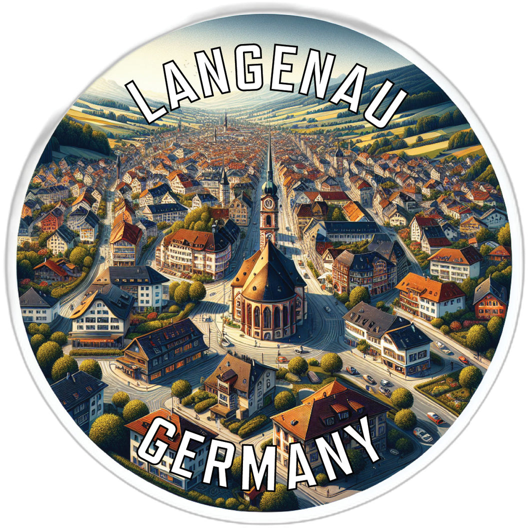 Langenau Germany Souvenir Die Cut Flat Magnet 2-Inch