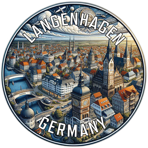 Langenhagen Germany Souvenir Die Cut Flat Magnet 6-Inch