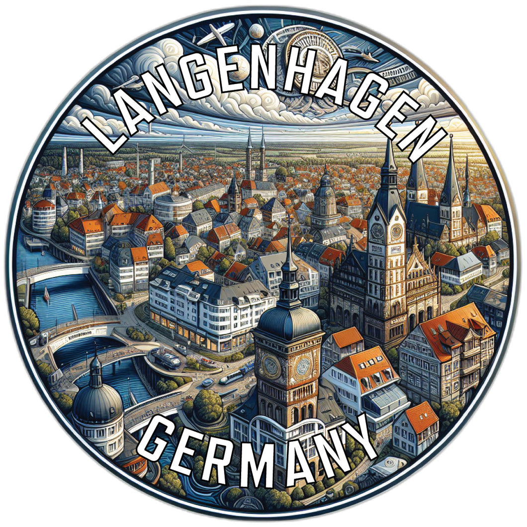 Langenhagen Germany Souvenir Die Cut Flat Magnet 6-Inch