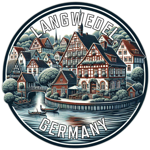 Langwedel Germany Souvenir Die Cut Flat Magnet 3-Inch