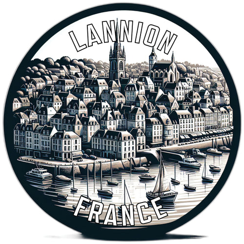 Lannion France Souvenir Die Cut Flat Magnet 2-Inch