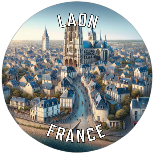 Laon France Souvenir Die Cut Flat Magnet 2-Inch