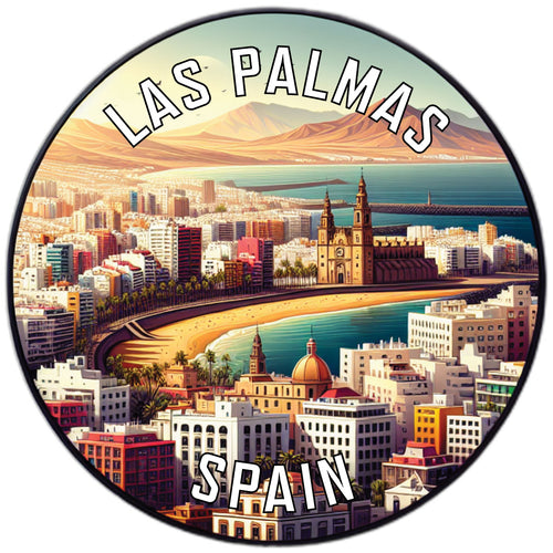 Las Palmas Spain Souvenir Die Cut Flat Magnet 6-Inch