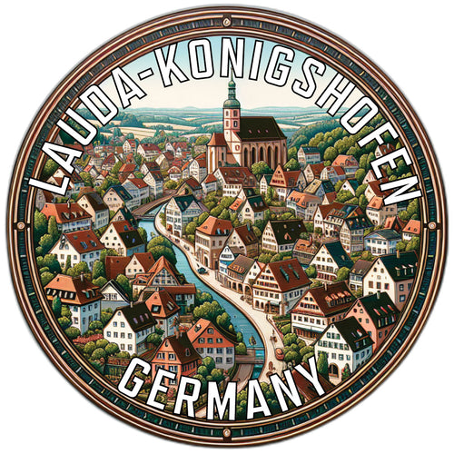 Lauda Konigshofen Germany Souvenir Die Cut Flat Magnet 2-Inch