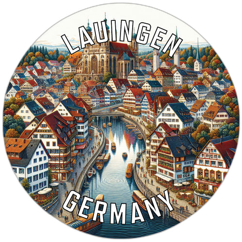 Lauingen Germany Souvenir Die Cut Flat Magnet 4-Inch