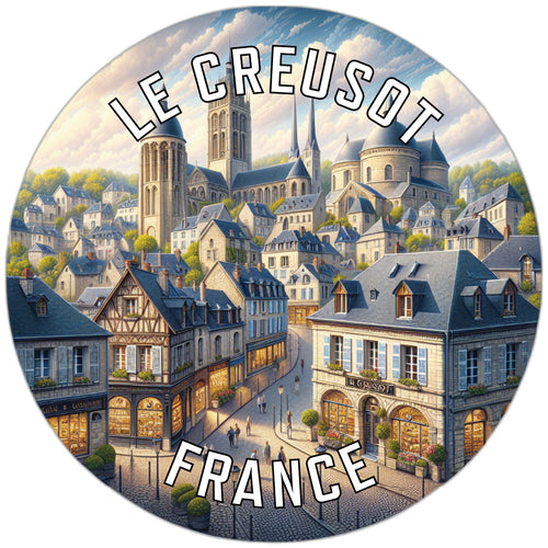 Le Creusot France Souvenir Die Cut Flat Magnet 3-Inch