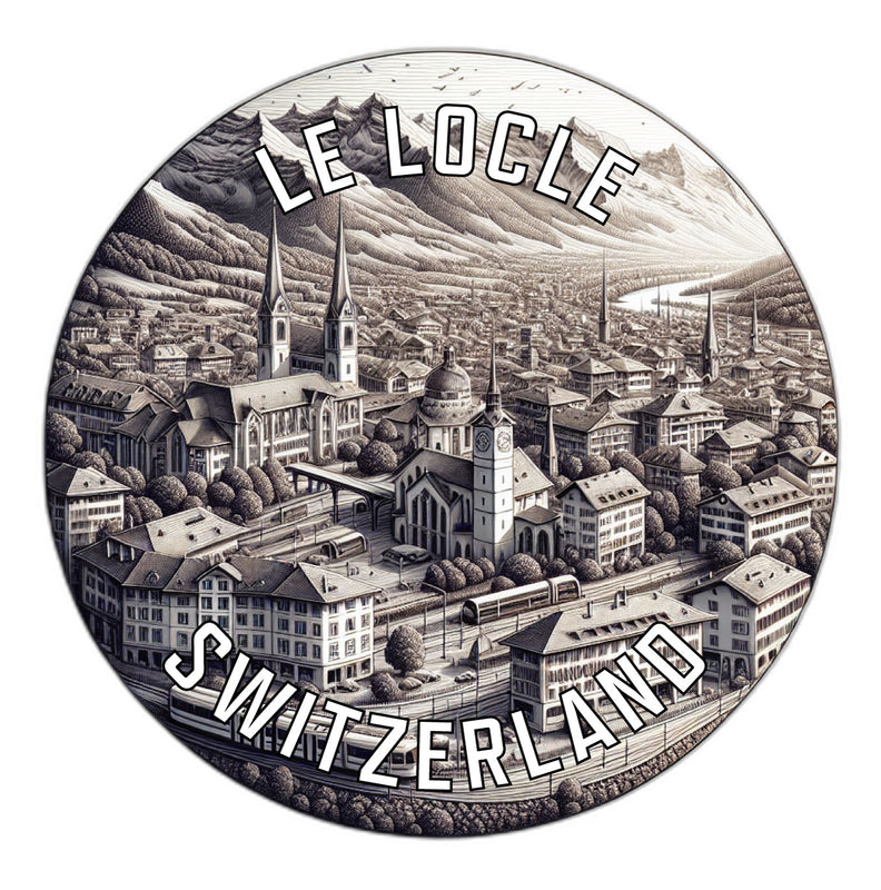 Le Locle Switzerland Souvenir Die Cut Flat Magnet 4-Inch