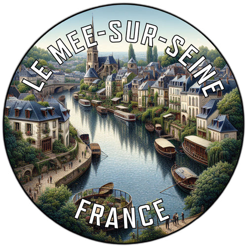 Le Mee sur Seine France Souvenir Die Cut Flat Magnet 3-Inch