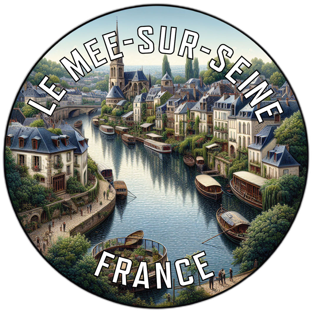 Le Mee sur Seine France Souvenir Die Cut Flat Magnet 3-Inch