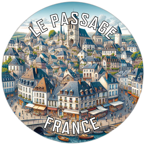 Le Passage France Souvenir Die Cut Flat Magnet 3-Inch