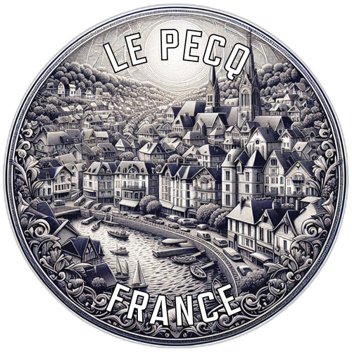Le Pecq France Souvenir Die Cut Flat Magnet 3-Inch
