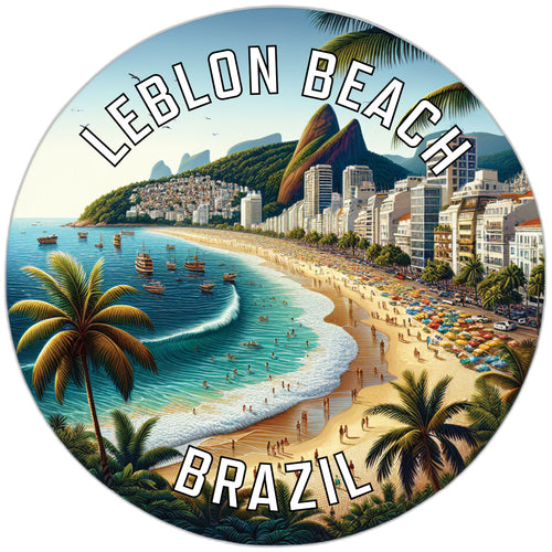 Leblon Beach Souvenir Die Cut Flat Magnet 6-Inch